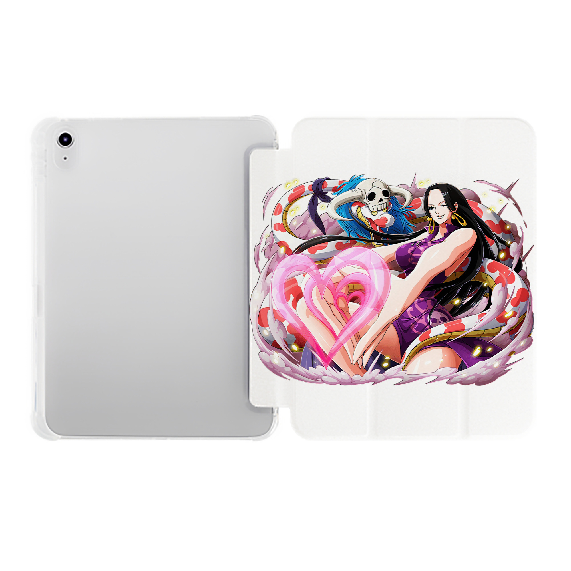 （画像用） ワンピース ボア・ハンコック ONE PIECE Boa·Hancock IPad ケース ペン収納付き 三つ折りスタンド PUレザー×シリコン 対応機種9.5/10.5/10.9インチ